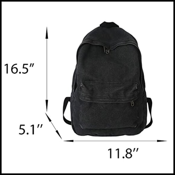 Vintage Canvas Backpack Daypack Boho Hippie Grunge Travel Casual Aesthetic
